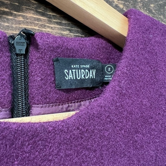 Kate Spade Saturday Purple Wool Shift Dress - Picture 2 of 3